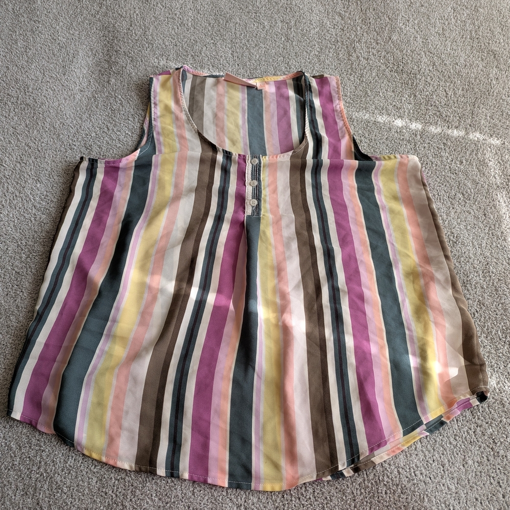 🌼B2G1🌼 EVRI Multicolor Striped Sleeveless Blouse